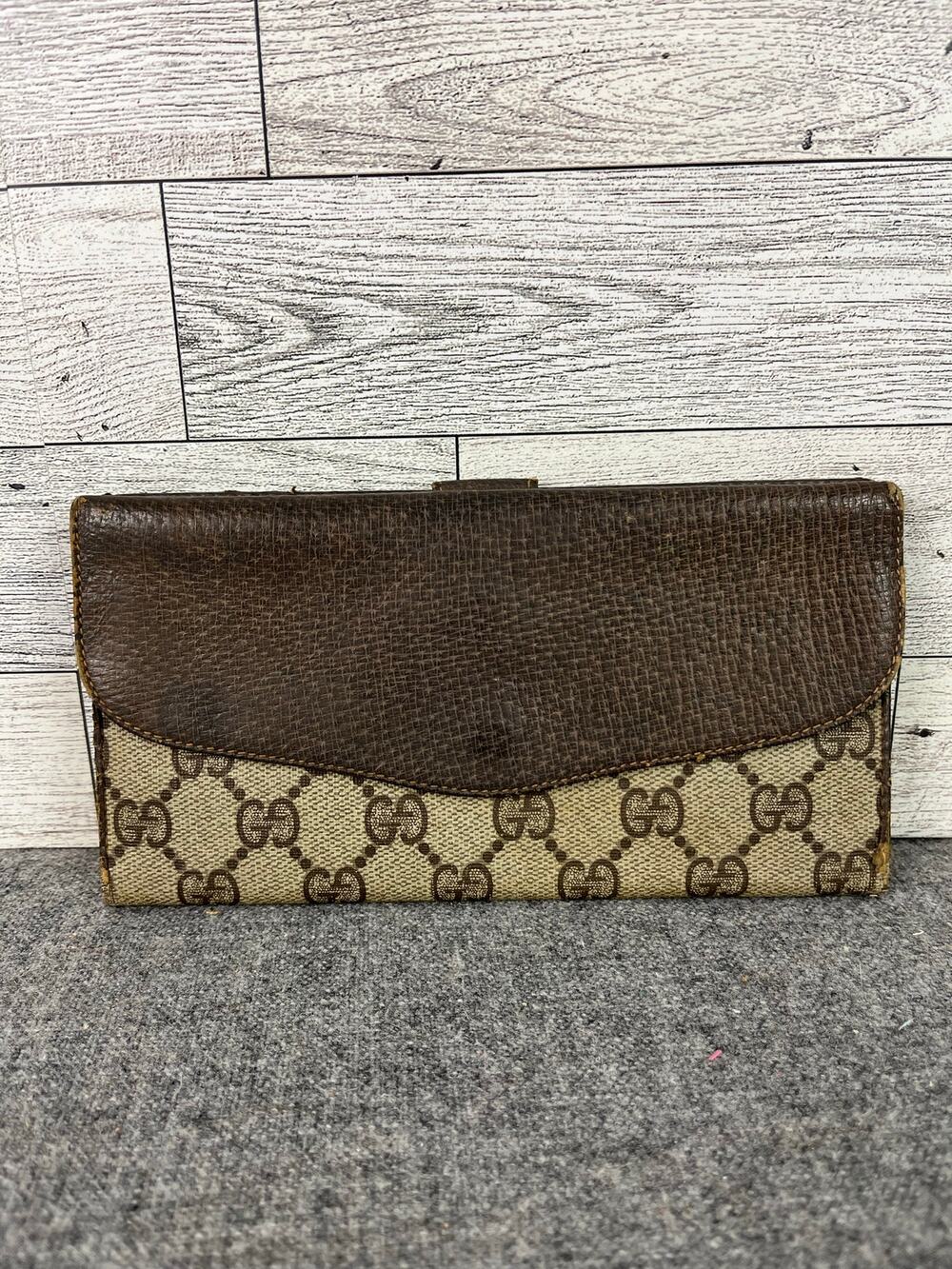 Gucci ACCESSORY COLLECTION Brown GG Monogram Canvas Long Bifold Wallet